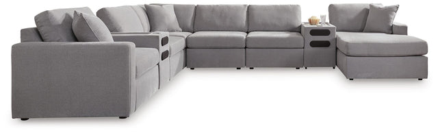 Modmax Granite 8-Piece Sectional with Storage Chaise and Audio Consoles from Decor Furniture