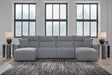 Modmax II Salt and Pepper Next-Gen Nuvella™ 4-Piece Reclining Sectional with Double Chaise from Decor Furniture