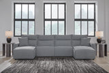 Modmax II Salt and Pepper Next-Gen Nuvella™ 4-Piece Reclining Sectional with Double Chaise from Decor Furniture