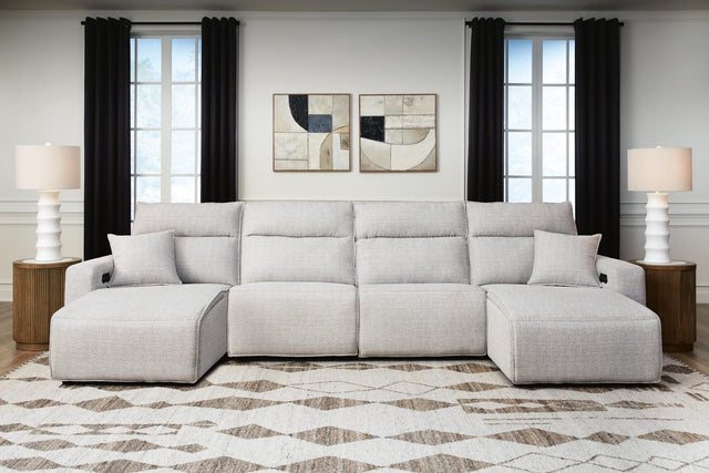 Modmax II Stone 4-Piece Reclining Sectional with Double Chaise from Decor Furniture