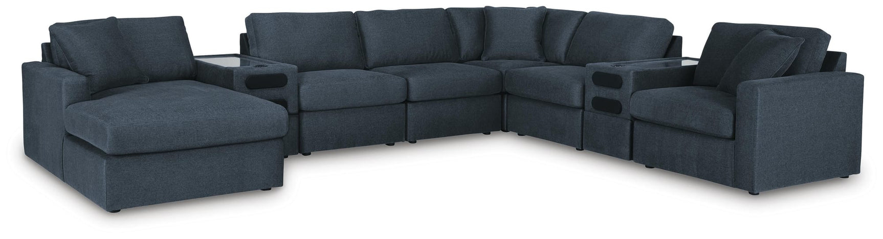Modmax Ink 8-Piece Sectional with Storage Chaise and Audio Consoles from Decor Furniture