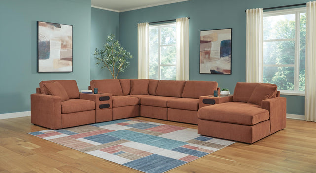 Modmax Spice 8-Piece Sectional with Storage Chaise and Audio Consoles from Decor Furniture