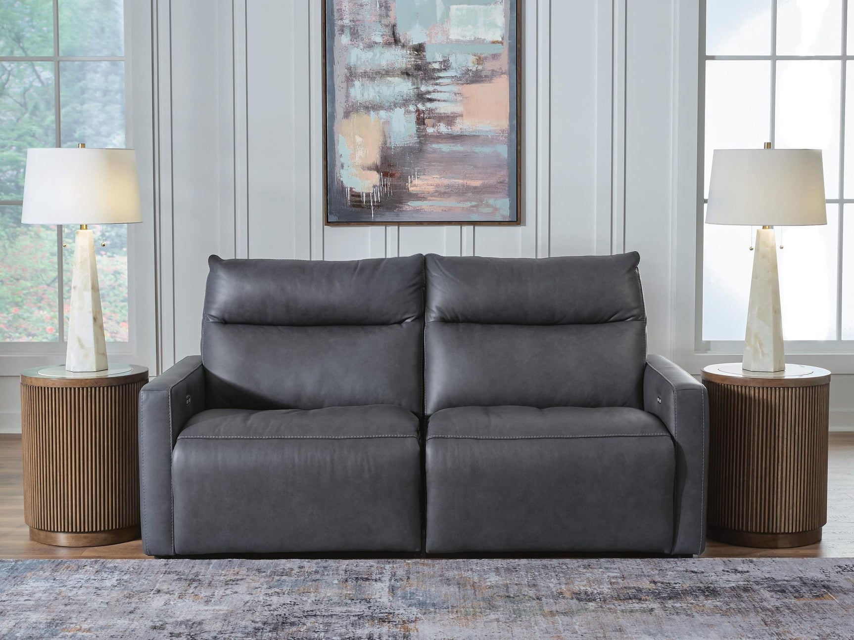 ModZ Blue 2-Piece Power Reclining Sectional Loveseat from Decor Furniture