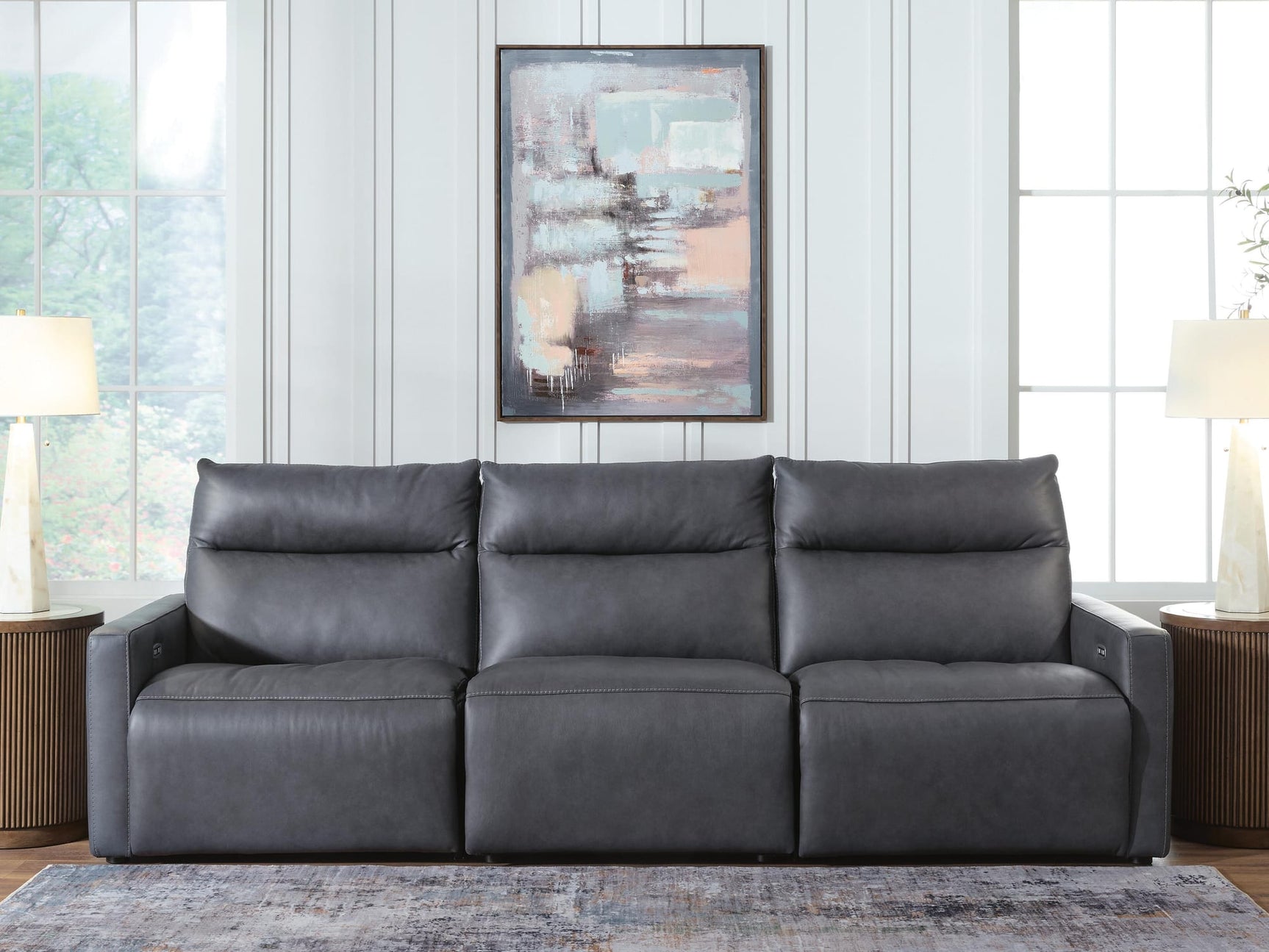 ModZ Blue 3-Piece Power Sectional Reclining Sofa from Decor Furniture