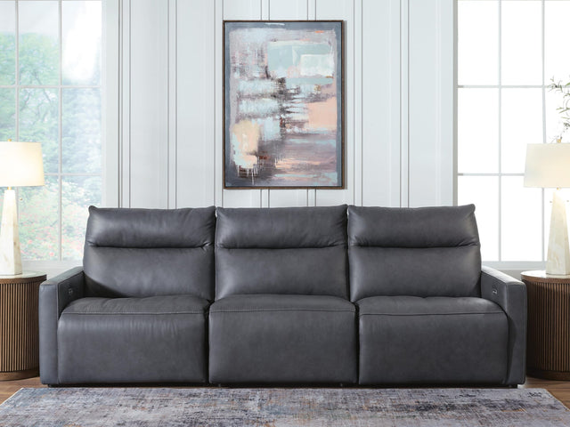 ModZ Blue 3-Piece Power Sectional Reclining Sofa from Decor Furniture