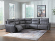 ModZ Blue 5-Piece Power Reclining Sectional view 2