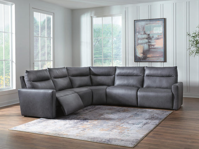 ModZ Blue 5-Piece Power Reclining Sectional view 2
