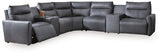 ModZ Blue 7-Piece Power Reclining Sectional with Audio Consoles view 4