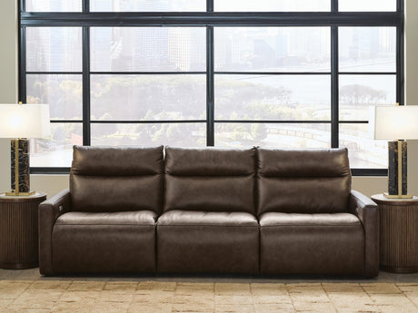 ModZ Chocolate 3-Piece Power Sectional Reclining Sofa from Decor Furniture