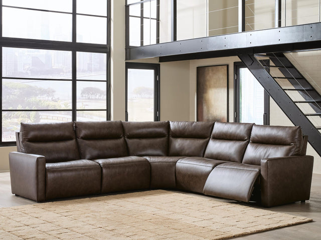 ModZ Chocolate 5-Piece Power Reclining Sectional view 5
