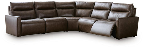 ModZ Chocolate 5-Piece Power Reclining Sectional view 6