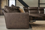 ModZ Chocolate 6-Piece Power Reclining Sectional with Audio Console from Decor Furniture