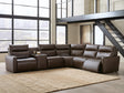 ModZ Chocolate 6-Piece Power Reclining Sectional with Audio Console view 5