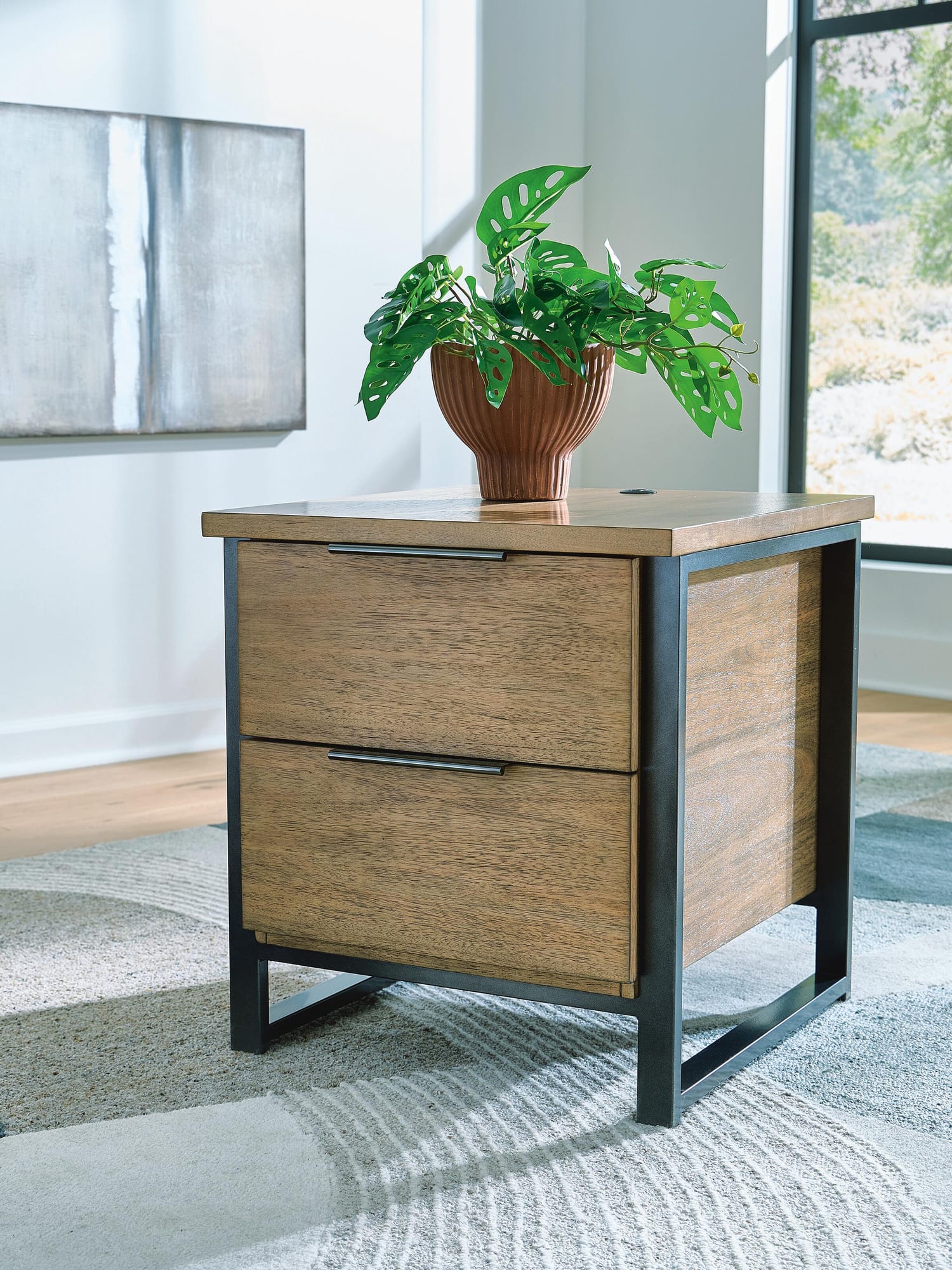Montia Light Brown End Table view 5