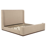 Nala Eastern King Fabric Upholstered Platform Bed Tan from Decor Furniture