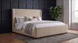 Nala Eastern King Fabric Upholstered Platform Bed Tan view 2