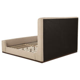 Nala Eastern King Fabric Upholstered Platform Bed Tan view 5
