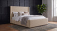 Nala Queen Fabric Upholstered Platform Bed Tan view 2