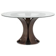 Naser 48-inch Round Glass Top Dining Table Dark Walnut from Decor Furniture