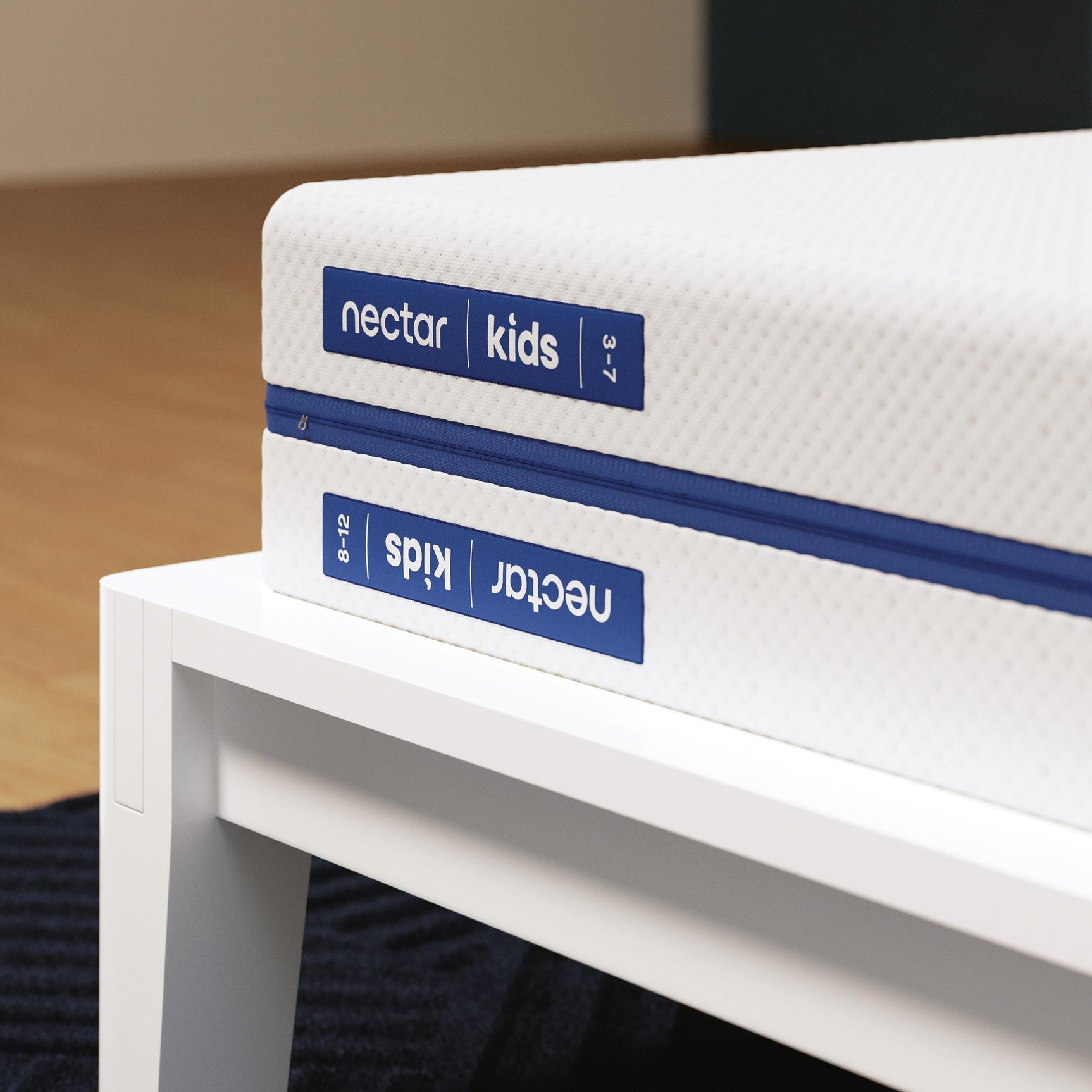 Nectar Foam Kids White Full Mattress detail view