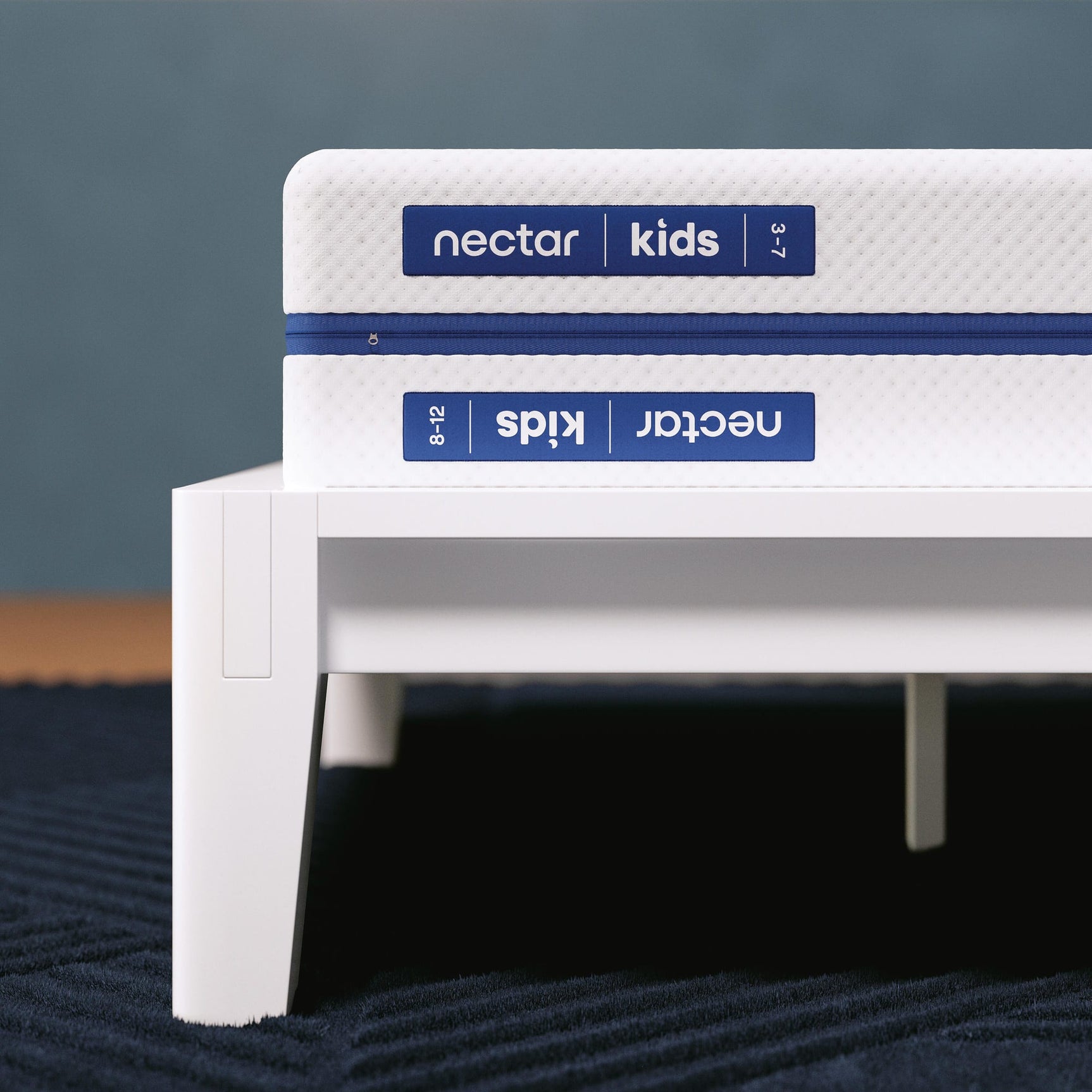 Nectar Foam Kids White Full Mattress detail view