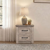 Nevado Farmhouse 2-Drawer Nightstand Grey and Weathered Taupe view 2