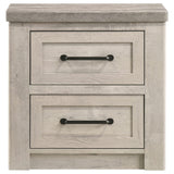 Nevado Farmhouse 2-Drawer Nightstand Grey and Weathered Taupe view 3