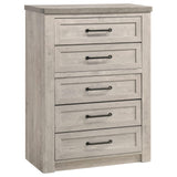 Nevado Farmhouse 5-Drawer Chest Grey and Weathered Taupe from Decor Furniture