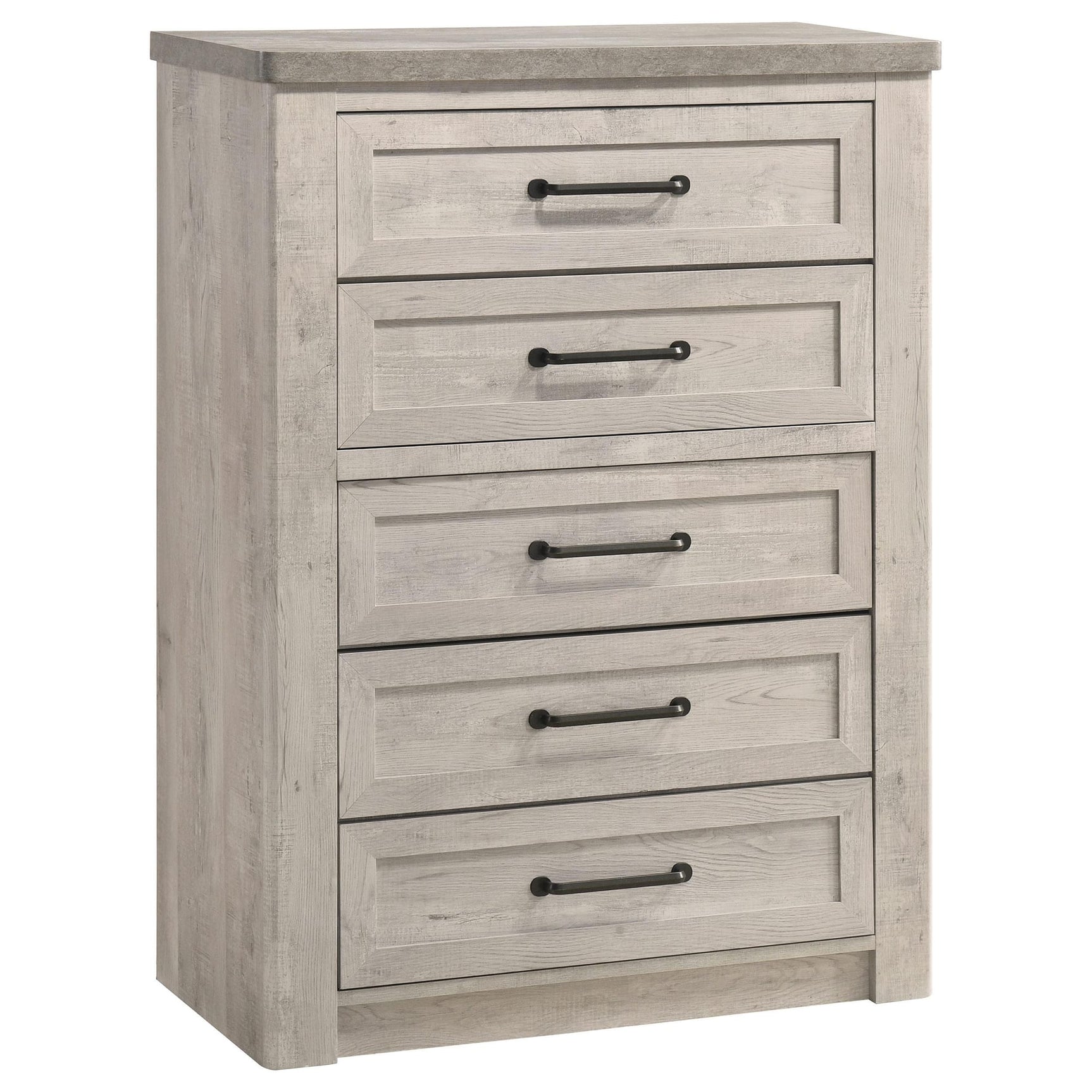 Nevado Farmhouse 5-Drawer Chest Grey and Weathered Taupe from Decor Furniture