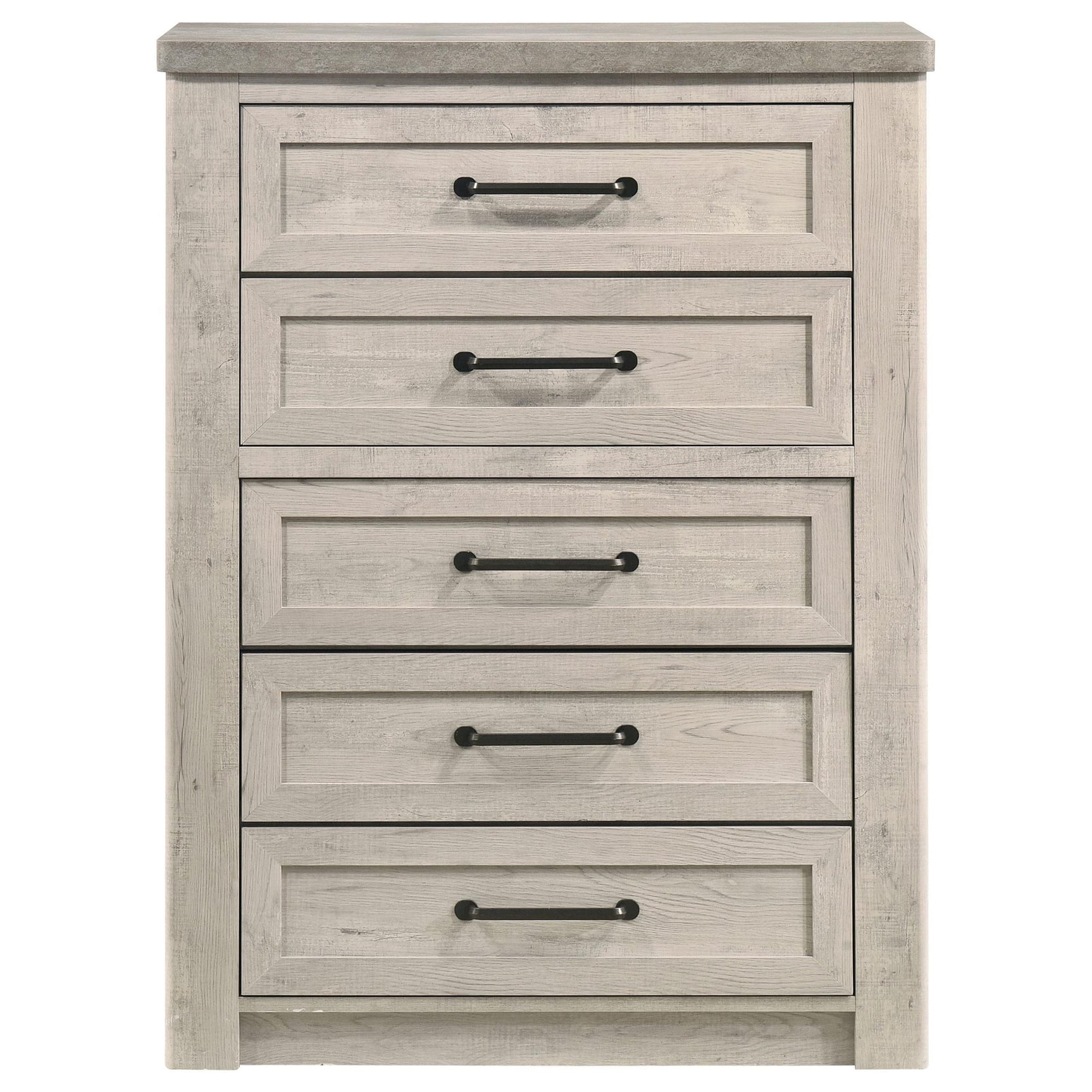 Nevado Farmhouse 5-Drawer Chest Grey and Weathered Taupe view 3