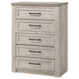 Nevado Farmhouse 5-Drawer Chest Grey and Weathered Taupe view 4