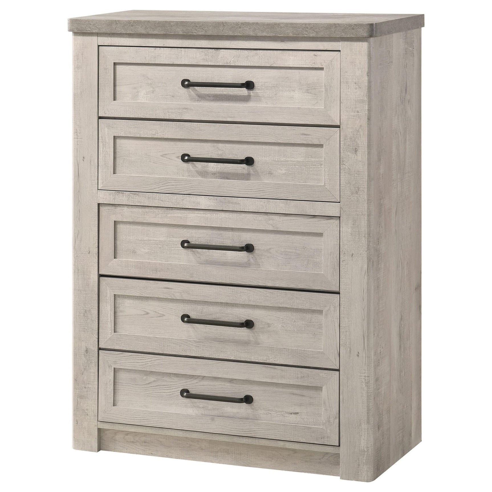 Nevado Farmhouse 5-Drawer Chest Grey and Weathered Taupe view 4