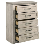 Nevado Farmhouse 5-Drawer Chest Grey and Weathered Taupe view 10