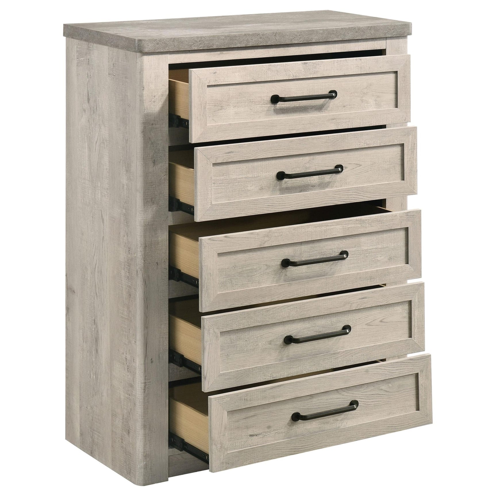 Nevado Farmhouse 5-Drawer Chest Grey and Weathered Taupe view 10