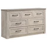 Nevado Farmhouse 7-Drawer Dresser Grey and Weathered Taupe from Decor Furniture