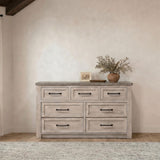 Nevado Farmhouse 7-Drawer Dresser Grey and Weathered Taupe view 2
