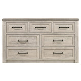 Nevado Farmhouse 7-Drawer Dresser Grey and Weathered Taupe view 3