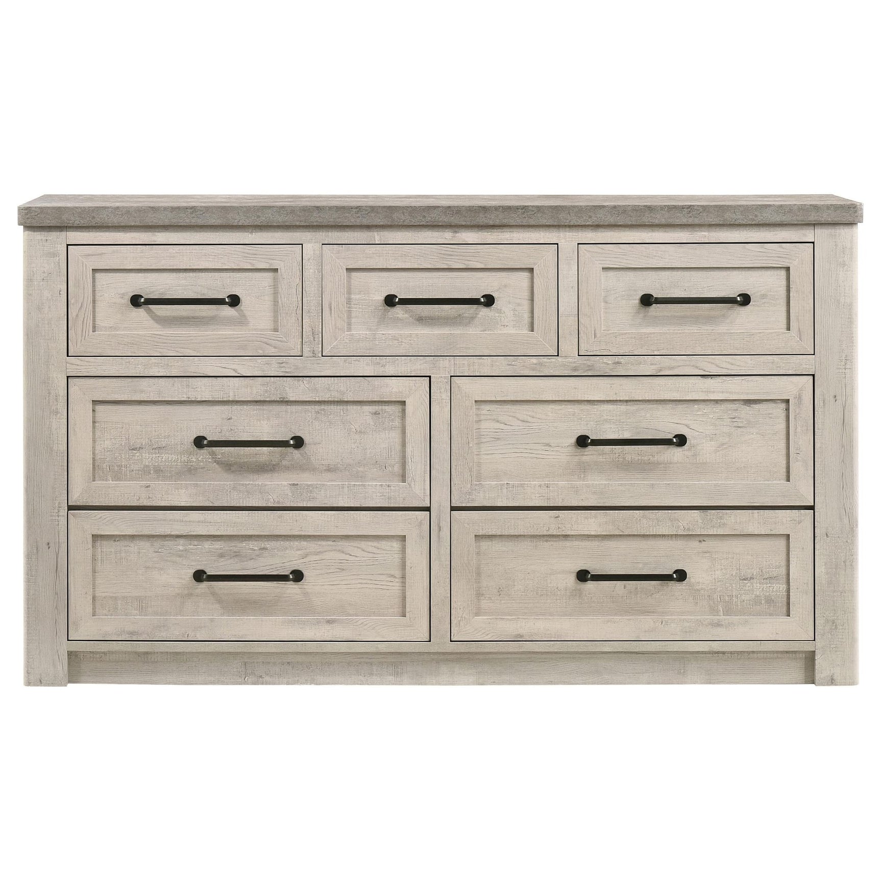Nevado Farmhouse 7-Drawer Dresser Grey and Weathered Taupe view 3