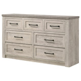 Nevado Farmhouse 7-Drawer Dresser Grey and Weathered Taupe view 4