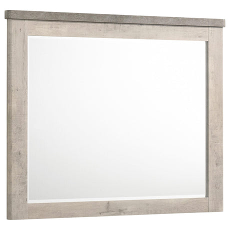 Nevado Farmhouse Beveled Dresser Mirror Grey and Weathered Taupe from Decor Furniture