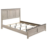 Nevado Farmhouse Eastern King Panel Bed Grey and Weathered Taupe from Decor Furniture