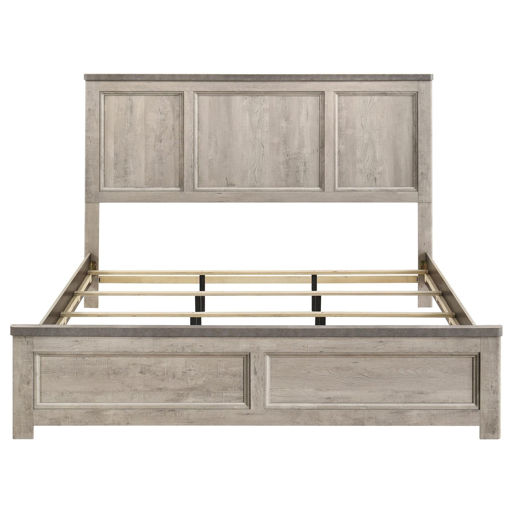 Nevado Farmhouse Eastern King Panel Bed Grey and Weathered Taupe view 4