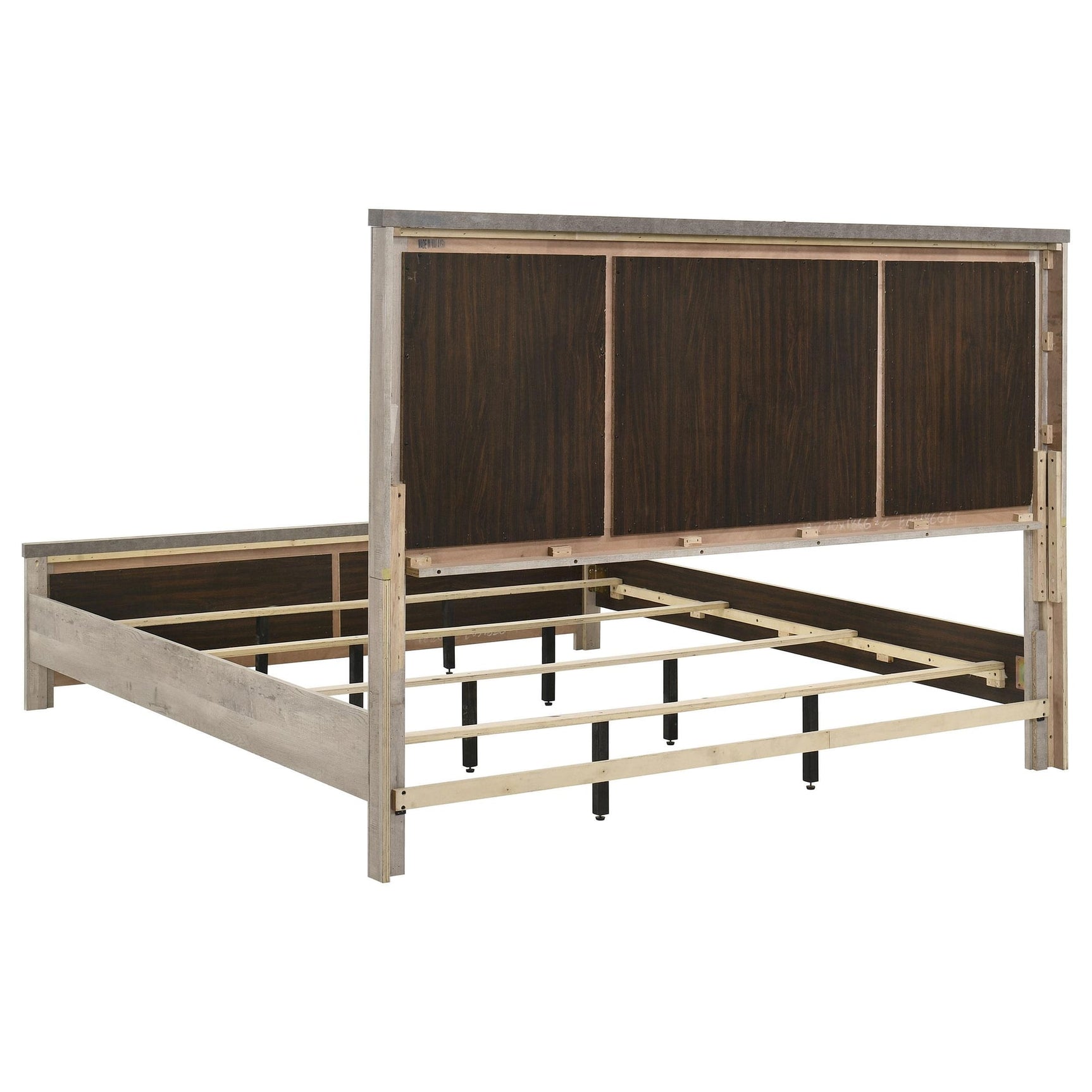 Nevado Farmhouse Eastern King Panel Bed Grey and Weathered Taupe view 5