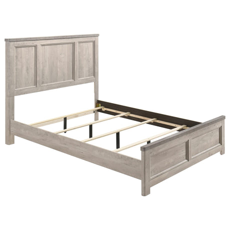Nevado Farmhouse Queen Panel Bed Grey and Weathered Taupe from Decor Furniture