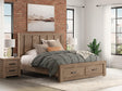 Oliandon Light Brown King Panel Storage Bed from Decor Furniture