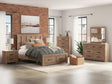 Oliandon Light Brown Panel Storage Bedroom Set Queen 5: Bed, Dresser, Mirror, Chest, NightStand from Decor Furniture