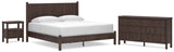 Pamytta Brown Platform Bedroom Set King 4: Bed, Dresser, Mirror, NightStand from Decor Furniture