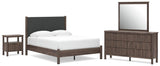 Pamytta Brown Upholstered Platform Bedroom Set from Decor Furniture