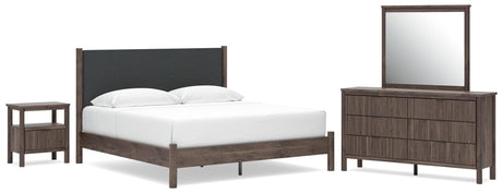 Pamytta Brown Upholstered Platform Bedroom Set view 4