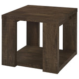 Pavone 2-Piece Coffee and End Table Set with Open Shelves Dark Rustic Mango view 5
